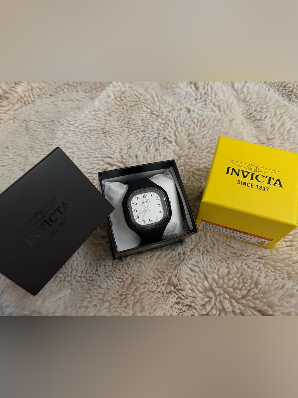 Invicta Women’s Black Silicone Watch with White Dial and Silver Accents